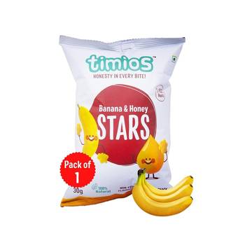 Timios Baked Banana & Honey Stars Snack